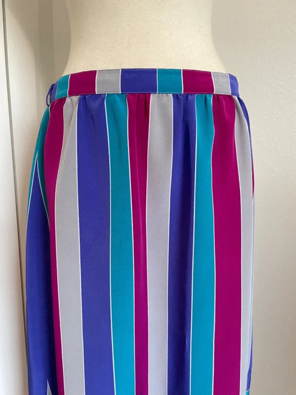 Vintage 80's SASSON High Waisted Skirt Shirt Striped 2-Piece Set Women’s 14/15